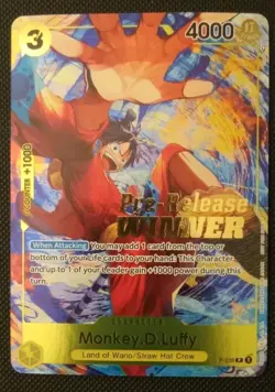Monkey D Luffy P-036 Pre-Release Tournament Winner One Piece Promo Card English - Image 1