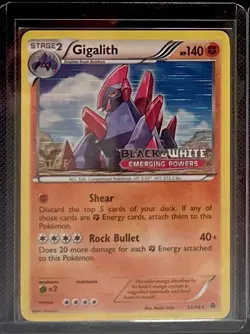 Pokemon Gigalith 53/98 Emerging Powers Prerelease STAFF Promo Holofoil NM!! - Image 1