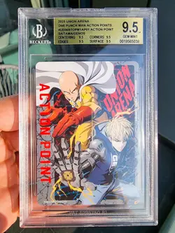 Union Arena One Punch Man Action Point Saitama & Genos BGS GEM MINT 9.5 Gold! - Image 1