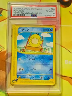 PSA 10 Gem Mint Pokemon Psyduck The Town on No Map 1st Edition Japanese 020 - Image 1