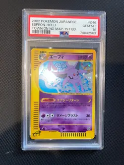 Pokemon PSA 10 Gem Mint 1°ED Espeon Holo Town on No Map E2 Japanese 2002 - Image 1