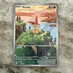 Pokemon TCG Victini SVP 208 Full Art Illustration Black Star Promo Rare Holo - Image 1