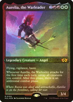 MTG FOIL Aurelia, the Warleader Foil Etched - Multiverse Legends #100 - Image 1