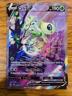 NEAR MINT! Celebi V (245/264) Fusion Strike Alt Art Ultra Rare Pokemon Card! - Image 1