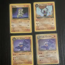 Pokemon Team Rocket 4 Card Lot Machop Dark Machoke Dark Machamp First Edition - Image 1