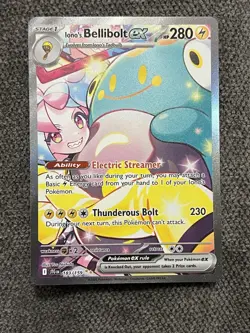 Pokemon TCG Journey Together Iono's Bellibolt EX Card 183/159 Mint Condition - Image 1