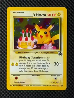 Pokemon Cards _____'s Pikachu 24 Holo Wizards Black Star Promos Promo NM 2 - Image 1