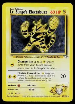 Pokemon Card - Lt. Surge's Electabuzz Gym Heroes 27/132 Rare - Image 1
