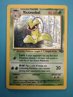 Pokemon TCG Victreebel Holo Rare Unlimited Jungle Card 14/64 Vintage 1999 LP - Image 1