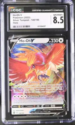 CGC 8.5 Pokemon TCG Ho-Oh V Silver Tempest Holo Ultra Rare Card 140/195 - Image 1
