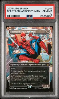 Spectacular Spider-Man Borderless R0014 Magic The Gathering 2025 Marvels PSA 10 - Image 1