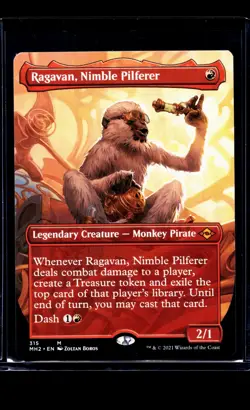 MTG Magic The Gathering Modern Horizons 2 Borderless Ragavan Nimble Pilferer LP - Image 1
