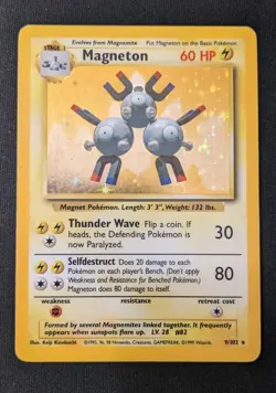 Pokemon TCG Magneton Base Set 9/102 Holo Unlimited Holo Rare - Image 1
