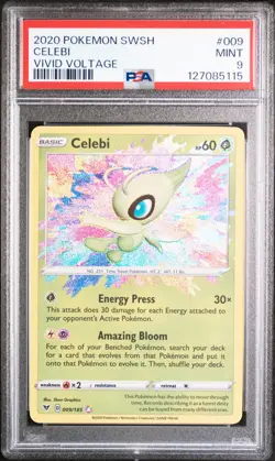 Pokemon TCG Celebi SwSH Vivid Voltage 009/185 Holo Amazing Rare PSA 9 MINT 5115 - Image 1