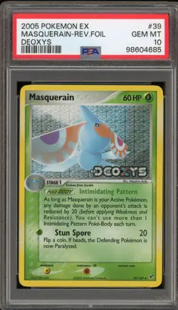 Pokemon Masquerain EX Deoxys Reverse Holo #39 PSA 10 Gem Mint - Image 1