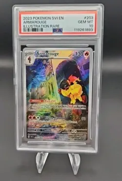2023 POKEMON SCARLET & VIOLET ILLUSTRATION RARE #203 ARMAROUGE PSA 10 ENGLISH - Image 1