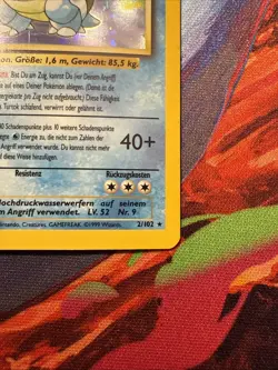 1999 Pokemon German Turtok/Blastoise 1st Edition Base Set 2/102 Holo - Image 3