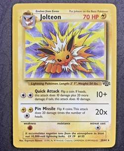 Jolteon 20/64 Non-Holo RARE Jungle Vintage Pokemon TCG WOTC NM - Image 1
