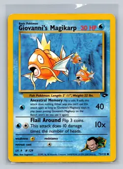 Pokemon Giovanni's Magikarp Fish Gym Challenge G2 73/132 Non-Holo Common LP - Image 1