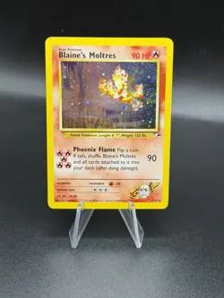 Blaine's Moltres 1/132 Holo Rare Gym Heroes 2000 Pokemon LP+/NM- EG3 SWIRL 🌀 - Image 1