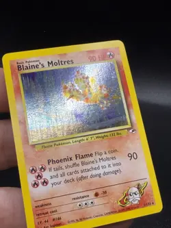 Blaine's Moltres 1/132 Holo Rare Gym Heroes 2000 Pokemon LP+/NM- EG3 SWIRL 🌀 - Image 3