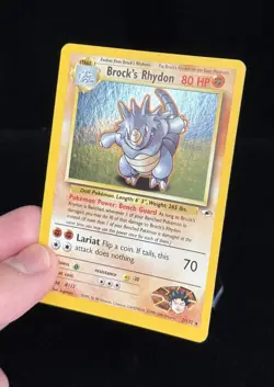 Brock’s Rhydon 2/132 - Holo Rare - Gym Heroes - WotC Pokemon - Swirl - LP - Image 2