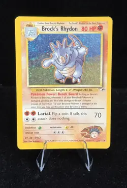 Brock’s Rhydon 2/132 - Holo Rare - Gym Heroes - WotC Pokemon - Swirl - LP - Image 4