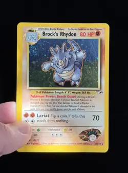 Brock’s Rhydon 2/132 - Holo Rare - Gym Heroes - WotC Pokemon - Swirl - LP - Image 5