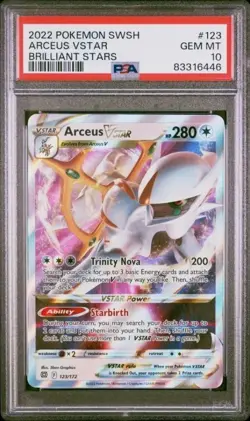 Pokemon SWSH Brilliant Stars Arceus VStar 123/172 PSA 10 - Image 1