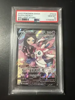 PSA 10 Sylveon V TG14/TG30 Brilliant Stars FA Pokemon Card Trainer Gallery - Image 1