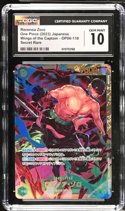 One Piece TCG Roronoa Zoro OP06-118 Wings of the Captain Foil CGC 10 GEM MINT - Image 1
