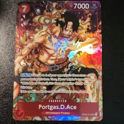 Bandai One Piece CCG Portgas.D.Ace 7000 Power Cost 7 OP02-013 Foil Parallel - Image 1