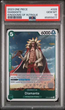 PSA 10 2023 One Piece Kingdoms Of Intrigue Diamante #028 Rare Foil - Image 1