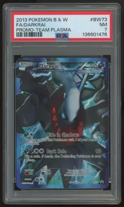 2013 Pokemon Darkrai Team Plasma Full Art Promo #BW73 PSA 7 - Image 1