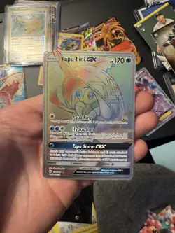 Tapu Fini GX 152/147 Rainbow Secret Ultra Rare Pokemon Burning Shadows LP BB3 - Image 3
