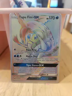 Pokemon Burning Shadows Tapu Fini GX Rainbow Rare Full Art Holo 152/147 MINT - Image 1