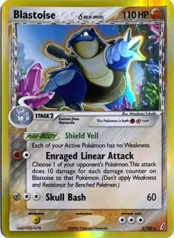Pokemon TCG Blastoise (Delta Species) 2/100 Holofoil Crystal Guardians - Image 1