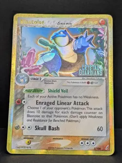 Blastoise Delta Species 2/100 Crystal Guardians Reverse Holo Rare Pokemon TCG MP - Image 3