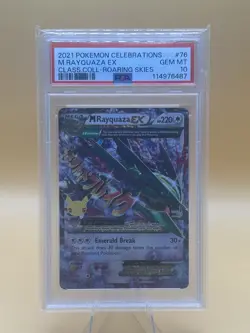 2021 Pokemon Celebrations M Rayquaza EX #76 Class. Coll-Roaring Skies PSA 10 - Image 1