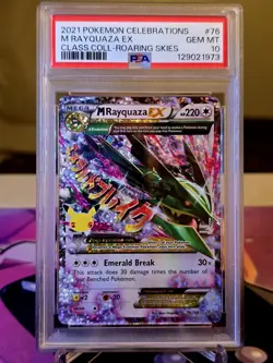 2021 Pokemon Celebrations M Rayquaza EX Class. Coll-Roaring Skies #76 psa 10 - Image 1