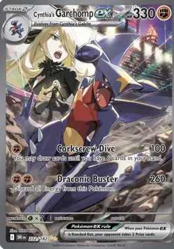 Pokemon TCG Destined Rivals Cynthia's Garchomp EX Card #232/182 - Image 1