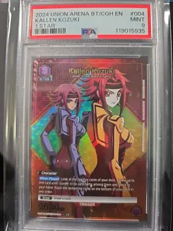 2024 UNION ARENA UE04BT/CGH CODE GEASS LELOUCH 1 STAR #004 KALLEN KOZUKI PSA 9 - Image 1