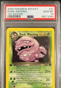 2000 Pokemon Dark Weezing 1st Edition PSA 10 Non-Holo - Image 1