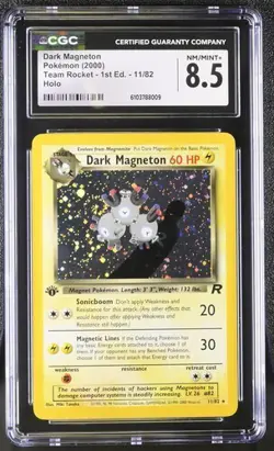 Dark Magneton *CGC 8.5* 1st Edition *SWIRL Holo* Team Rocket *11/82*2000*Pokemon - Image 1