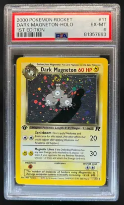 2000 Pokemon Team Rocket First Edition Dark Magneton Holo #11/82 PSA 6 - Image 1