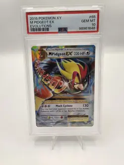 PSA 10 GEM MINT M Pidgeot EX Full Art 105/108 Pokemon XY Evolutions Holo 2016 - Image 1