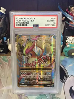 2016 POKEMON XY EVOLUTIONS #105 FULL ART/M PIDGEOT EX PSA 10 - Image 1
