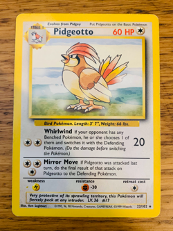 Pidgeotto (22/102) Rare Base Set Pokemon Card! FAST & FREE P&P! - Image 1