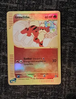 Pokemon Growlithe 51/147 Reverse Holo Aquapolis E-Series. Lightly played - Image 1