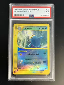 PSA 9 - Pokemon Aquapolis - #20 Lanturn Reverse Holo - Mint - Image 1
